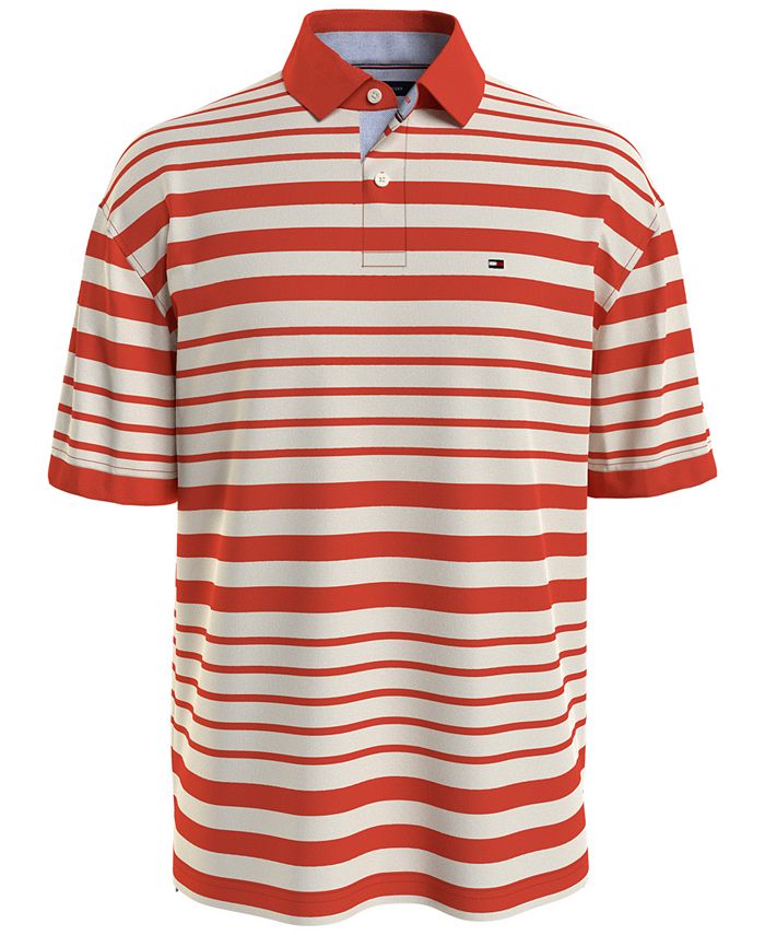 Tommy Hilfiger Men's Big & Tall Nautical Stripe Oversized-Fit Polo