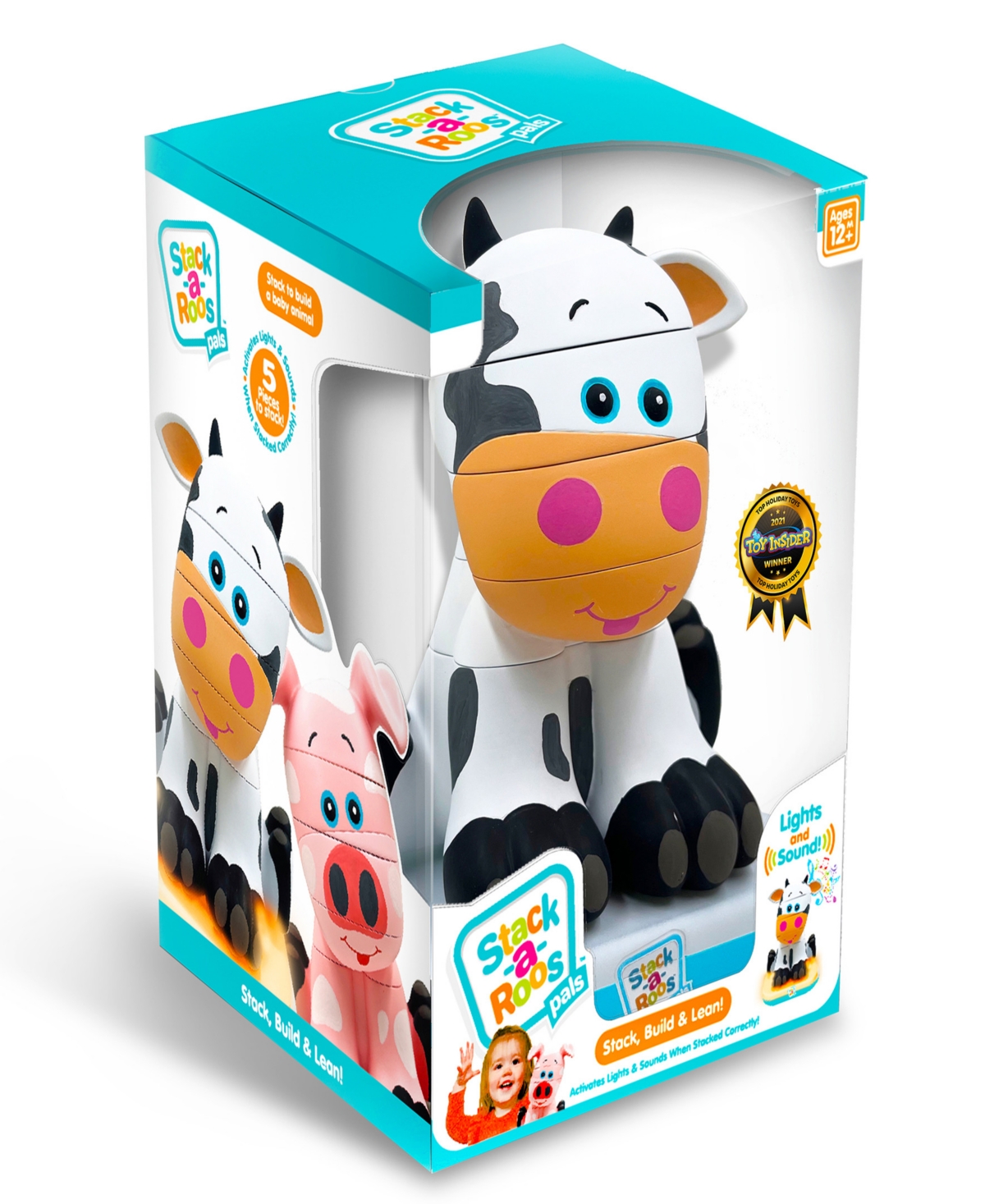 Stack-a-roos Pals Baby Cow In Multi