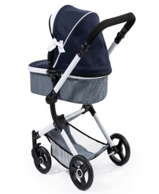 Dolls Blue, Grey, White Pram Neo Vario