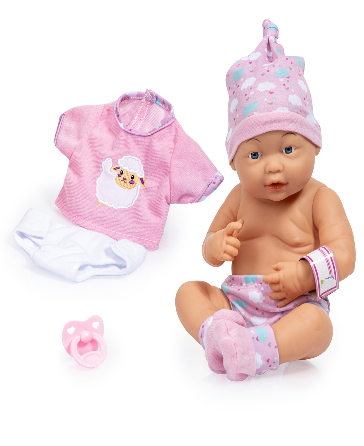 Bayer Design Dolls Pink, Sheep New Born Baby In Multi