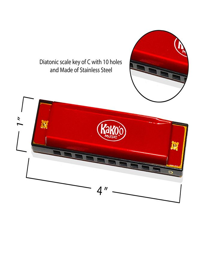 KaKo'o Music Classic Red Metal Harmonica Macy's