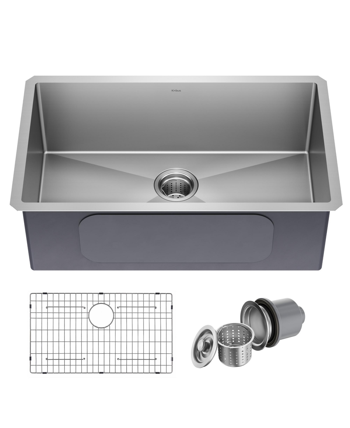 Standart Pro 30 in. 16 Gauge Undermount Single Bowl Stainless Steel Kitchen Sink - Stainless steel