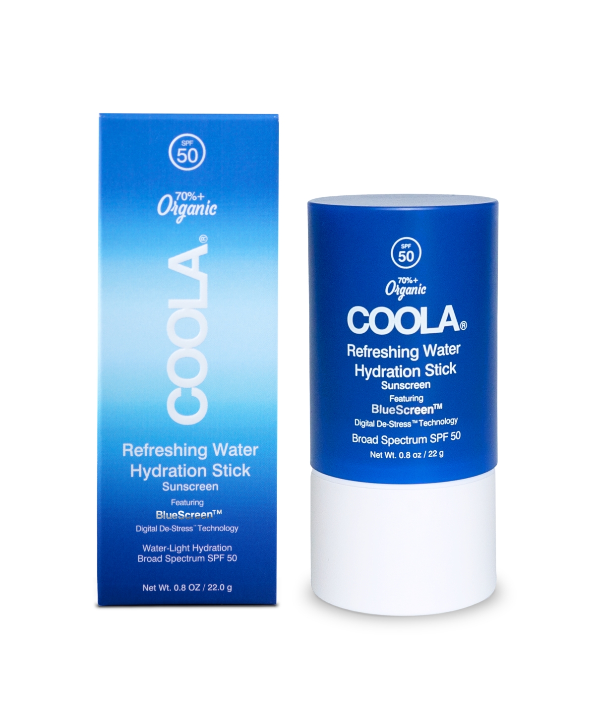 Coola Refreshing Water Hydration Stick Sun Protection Factor 50, 0.8 Oz.