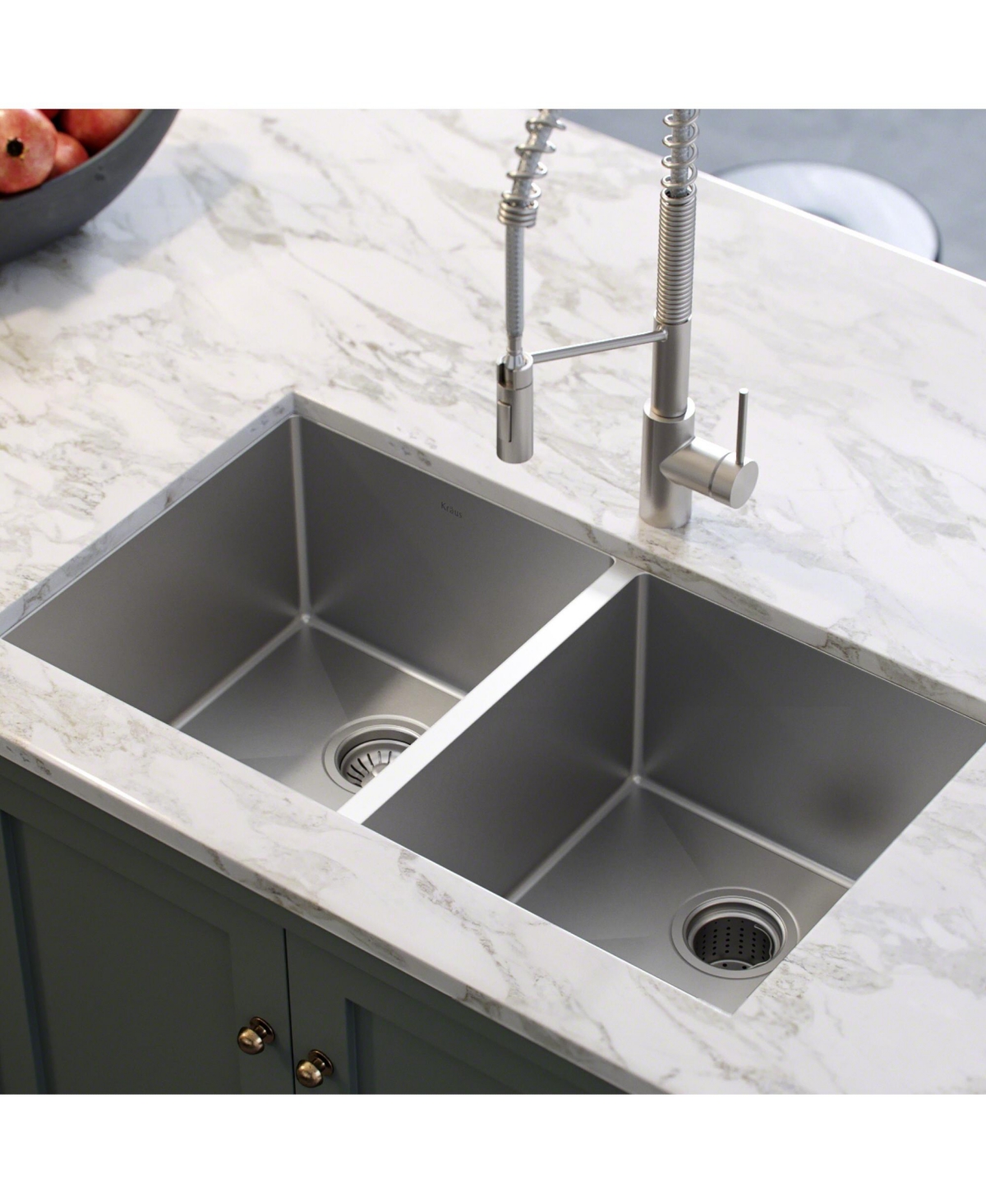 Kraus Standart 23 in. Pro 16 Gauge Undermount 50/50 Double BowlKitchen Sink - Stainless steel