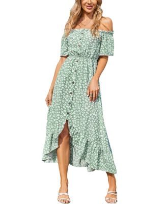 beach dress size 10 Chain Trimmed Wave Print Dress – Ashley Stewart main image 1