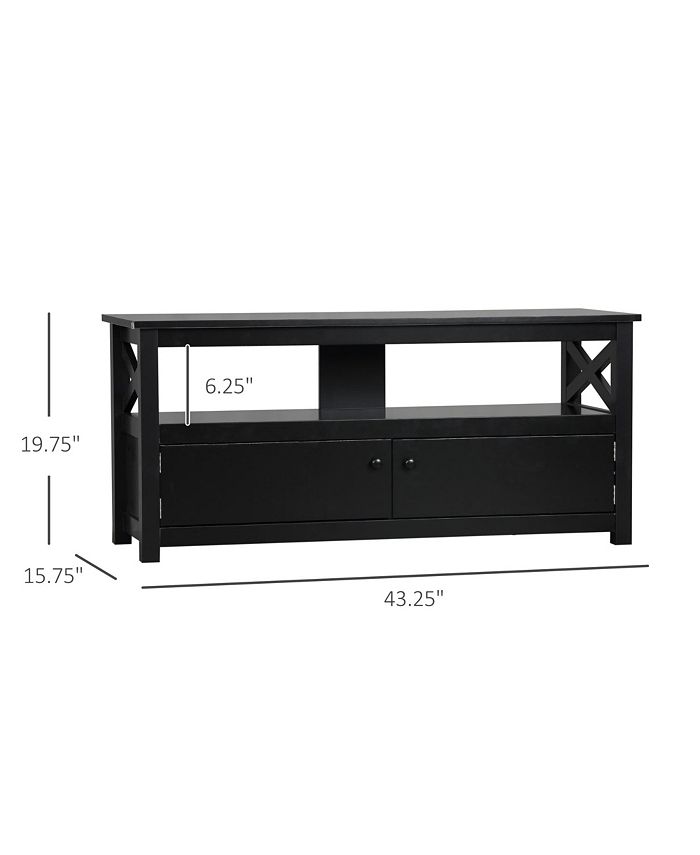 TV Stand, Entertainment Center with Storage, 46" TV Space, Black Macy's
