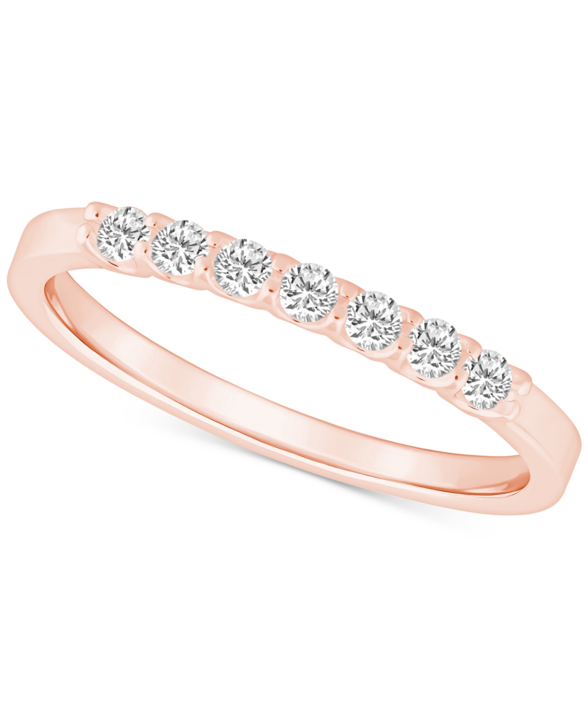 Macy's Diamond Wedding Band (1/5 Ct. T.w.) In 14k Gold In Rose Gold