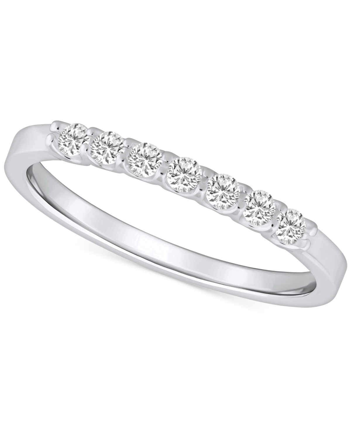 Macy's Diamond Wedding Band (1/5 Ct. T.w.) In 14k Gold In White Gold