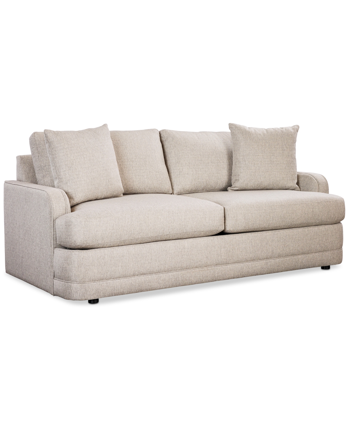 Furniture Kendrah 80" Fabric Sofa With Recessed Arms, Created For Macy's In Silver