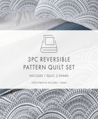 Scallop Reversible 3-Pc. Lightweight Quilt Set, Full/Queen