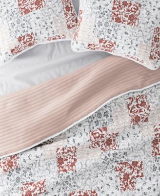 Scrolled Patchwork Reversible 3-Pc. Lightweight Quilt Set, Full/Queen