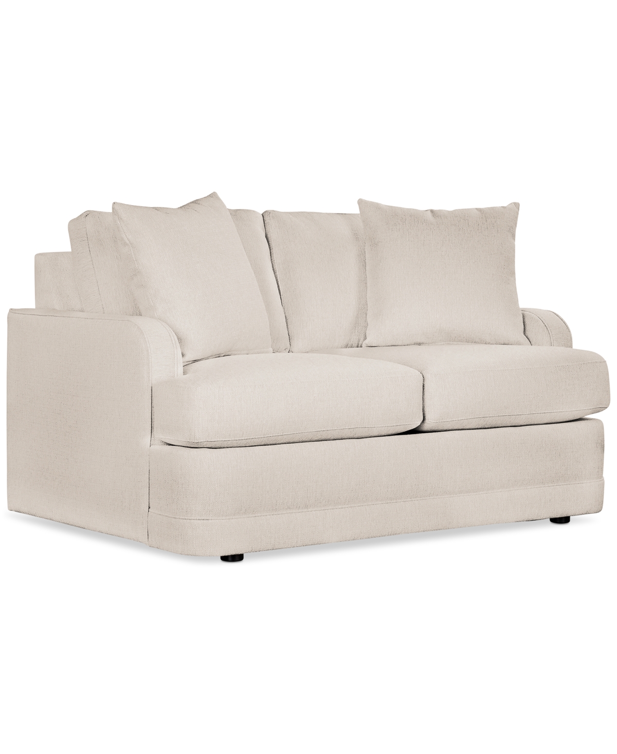 Furniture Kendrah 59" Fabric Loveseat With Recessed Arms, Created For Macy's In Silver