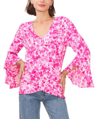 Vince Camuto - Women's Long Sleeve V-Neck Blouse