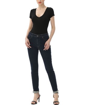 Women's V-neck Basic Bodysuit Top