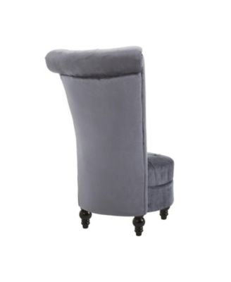 Retro Button-Tufted Royal Design High Back Armless Chair w/Thick Padding
