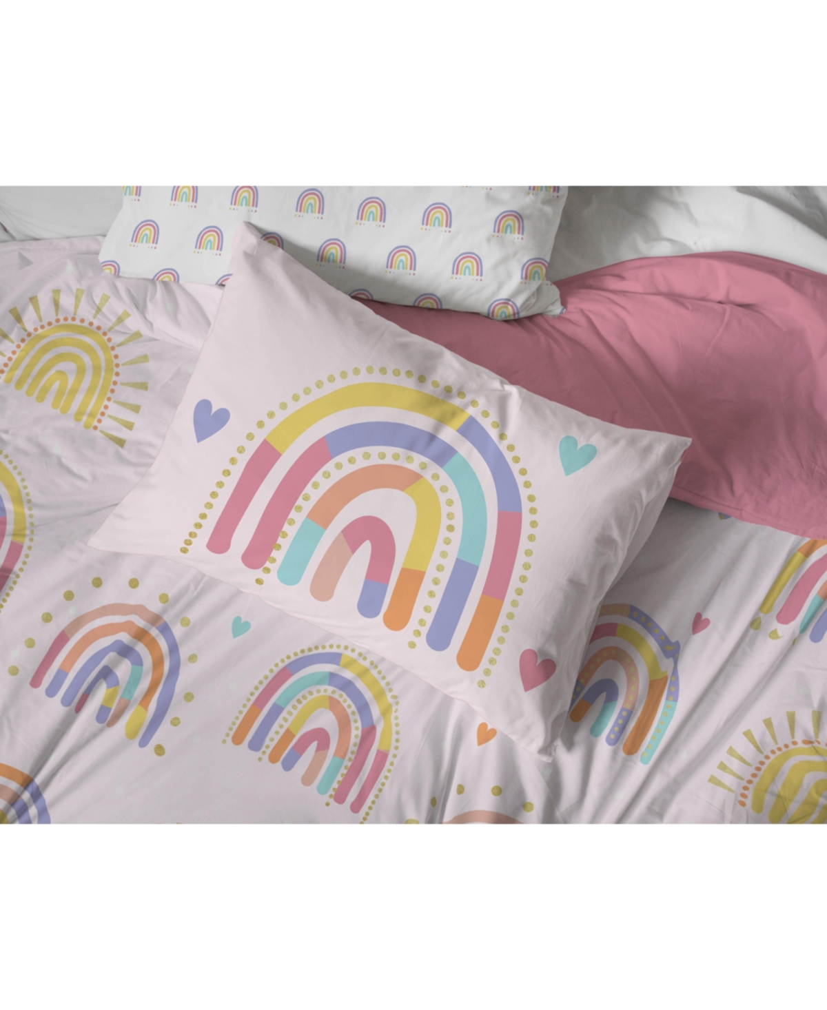 Saturday Park Doodle Rainbow 100% Organic Cotton Duvet Cover & Sham Set