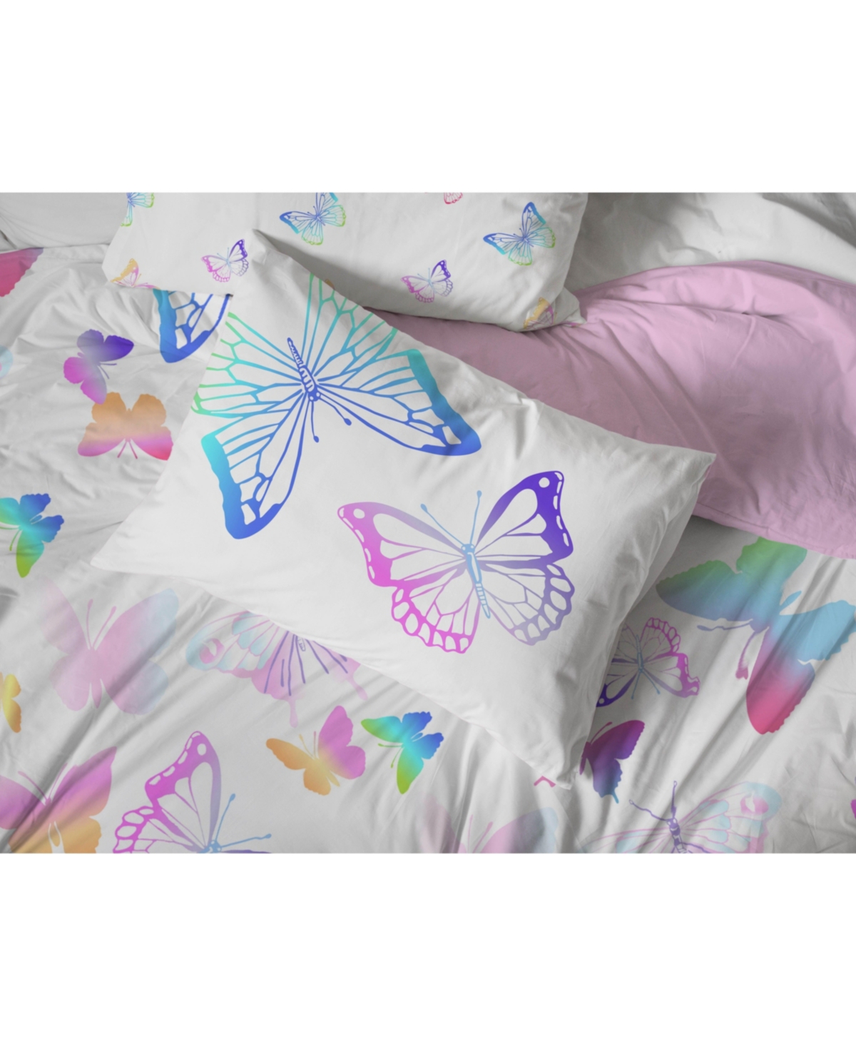 Saturday Park Ombre Butterflies 100% Organic Cotton Duvet Cover & Sham Set