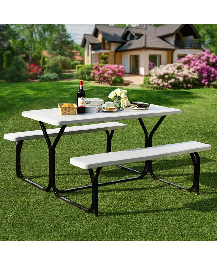 Costway Picnic Table Bench Set Outdoor Backyard Patio Garden Party