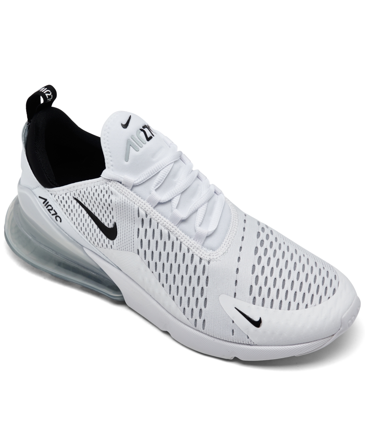 Nike Men's Air Max 270 Casual Sneakers From Finish Line In White,black