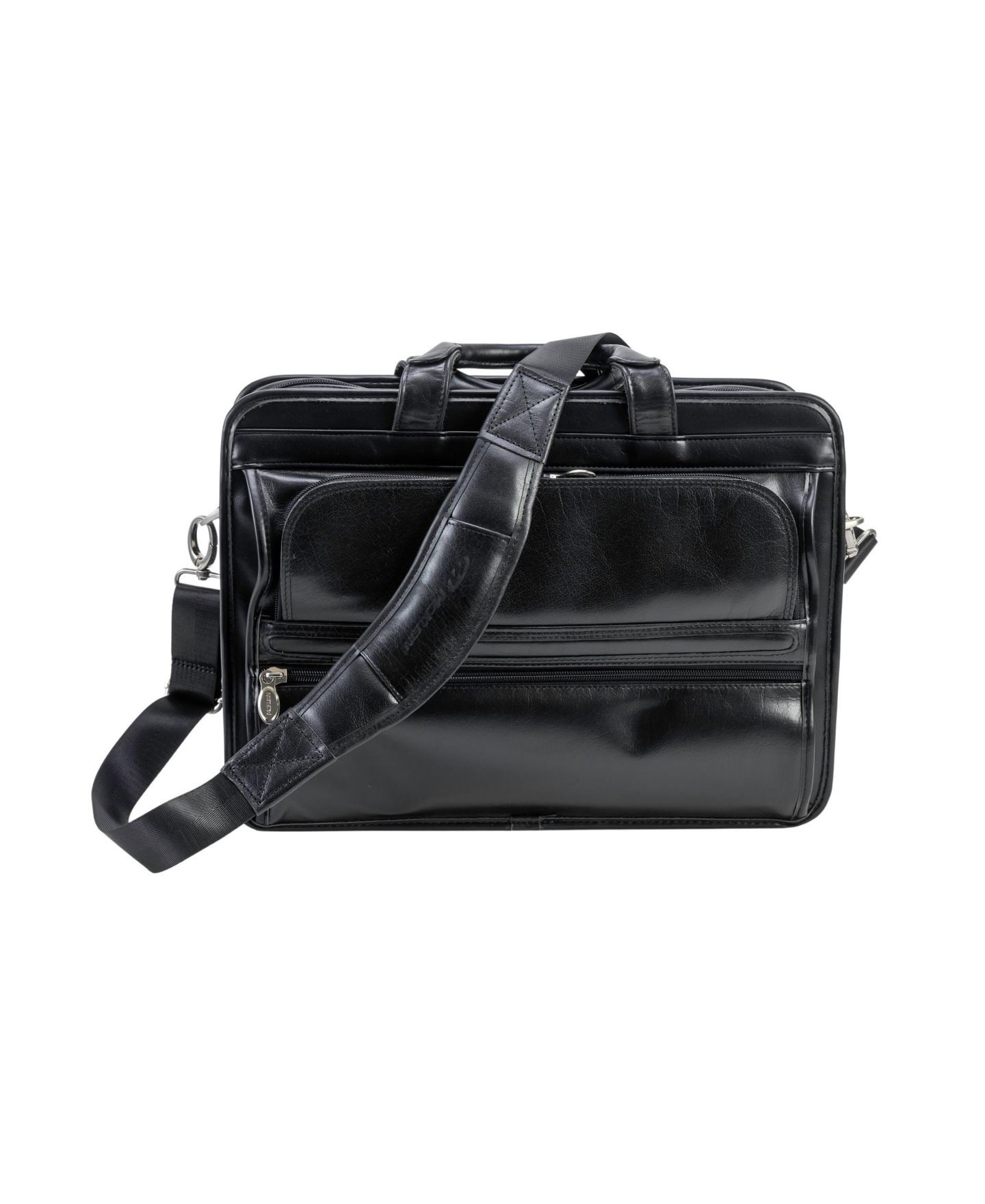 Сумка McKlein Elston Checkpoint-Friendly Double Compartment Laptop Briefcase, цвет: Чёрный — фото 8