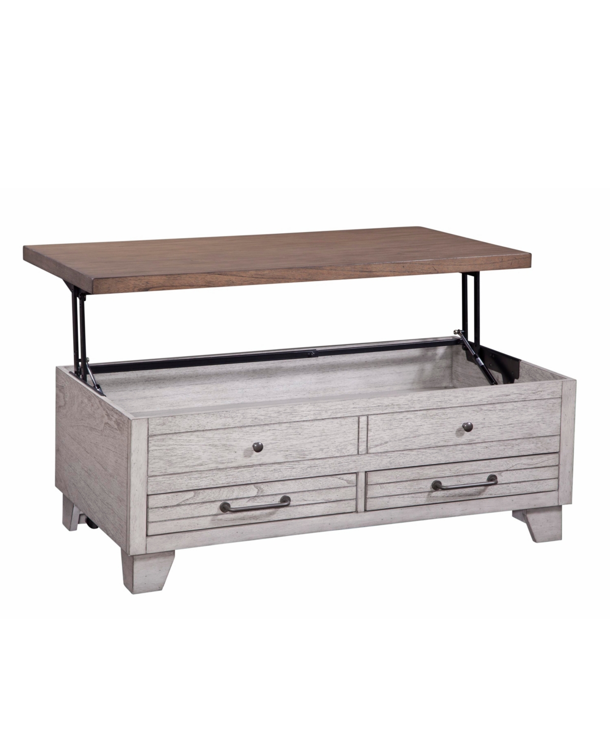 Steve Silver Bear Creek 46" Wooden Lift Top Cocktail Table In Rustic Ivory And Honey