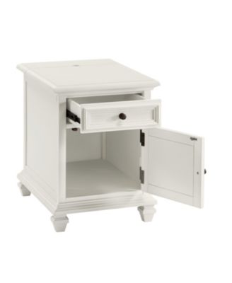 Steve Silver Charlestown 18" Wide Wooden Storage End Table with USB Port