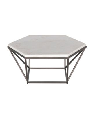 Steve Silver Corvus 36" Hexagonal Shape Marble Top Cocktail Table