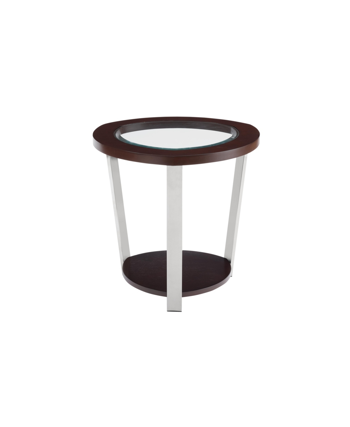 Steve Silver Duncan 23" Round Mixed Media End Table In Espresso Finish