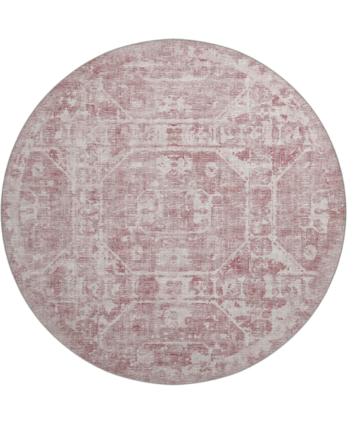 D Style Hallo Overdyed HLOD2 8' x 8' Round Area Rug - Rose