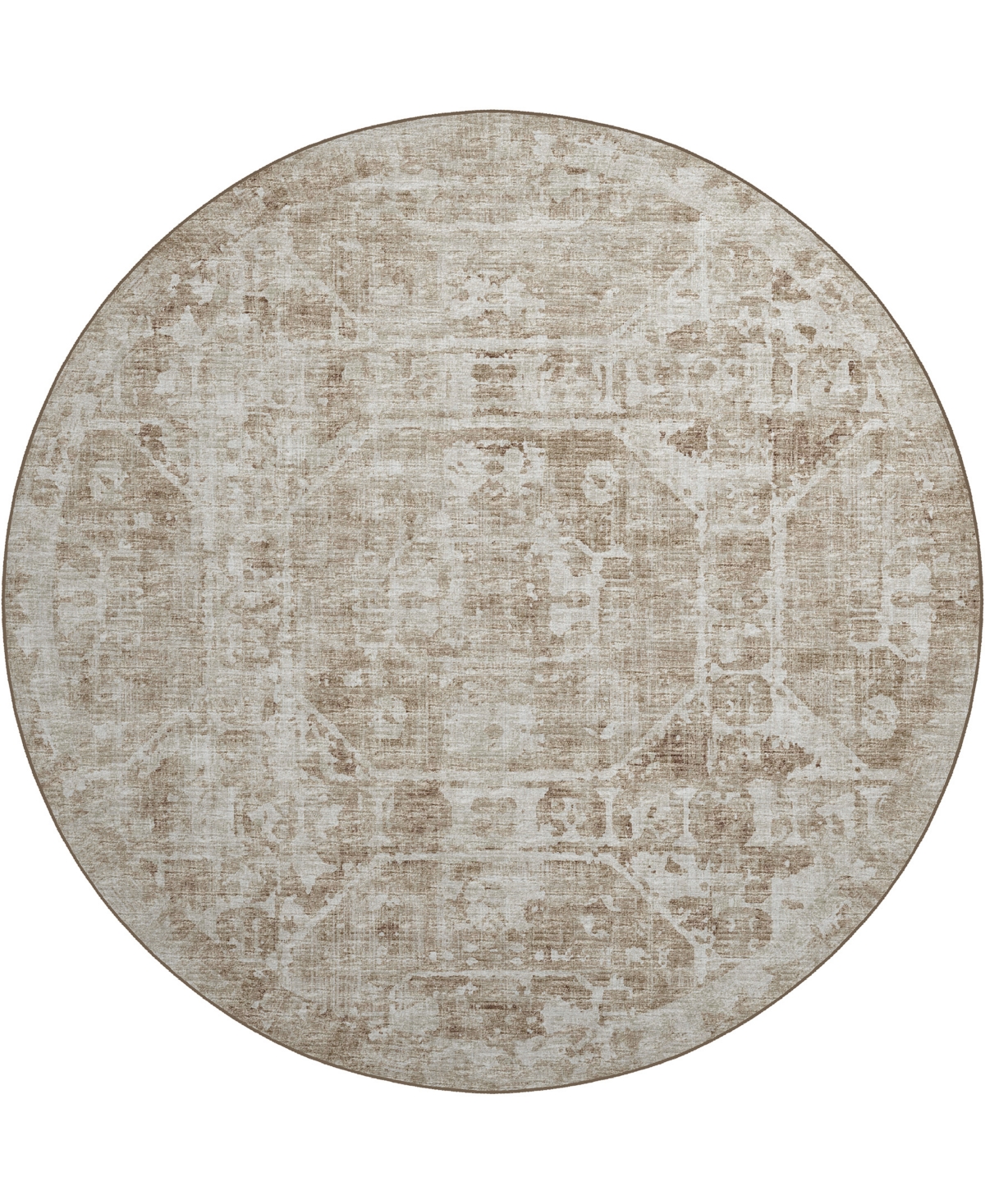 D Style Hallo Overdyed HLOD2 8' x 8' Round Area Rug - Driftwood