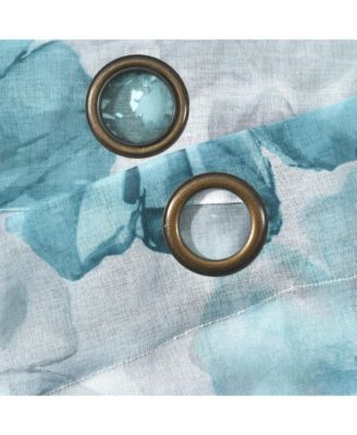 Lush Decor Leah Floral Sheer Window Curtain Panels Pair 52"W x 84"L Red & Orange - Floral Curtains for Bedroom - Sheer Curtains for Living Room