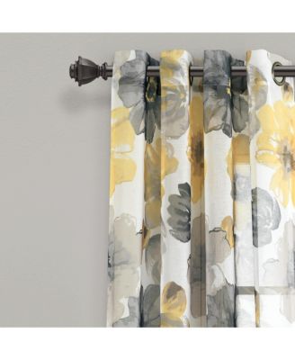 Lush Decor Leah Floral Sheer Window Curtain Panels Pair 52"W x 84"L Red & Orange - Floral Curtains for Bedroom - Sheer Curtains for Living Room