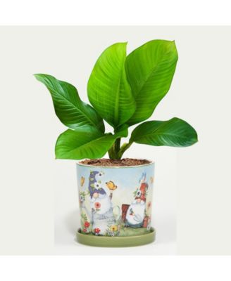 Garden Gnomes 2- Pc Planter Set with Saucer