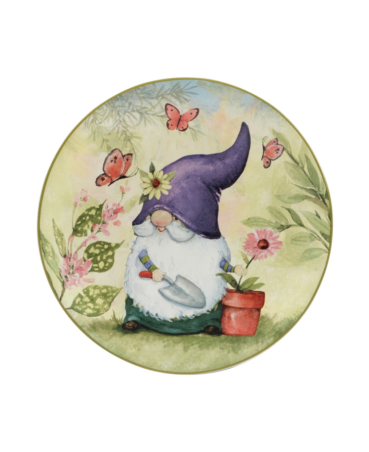 Certified International Garden Gnomes Set of 4 Salad Plate
