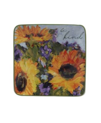 Sunflower Bouquet Set of 4 Canape Plates, 6"