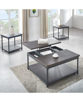 Steve Silver Prescott 36" Square Metal Lift-Top Coffee Table