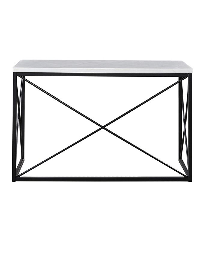 Furniture Steve Silver Skyler 48" Rectangular Marble and Metal Sofa