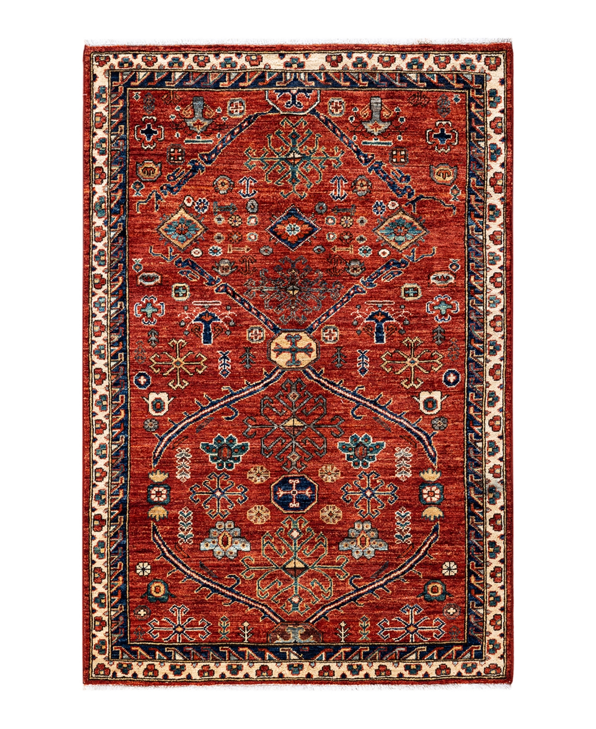 Adorn Hand Woven Rugs Serapi M1982 4'4" X 6'4" Area Rug In Blue