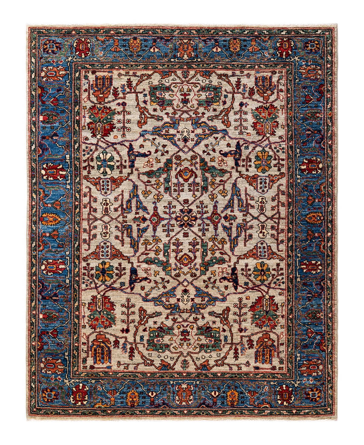 Adorn Hand Woven Rugs Serapi M1982 3'1" X 4'9" Area Rug In Mist
