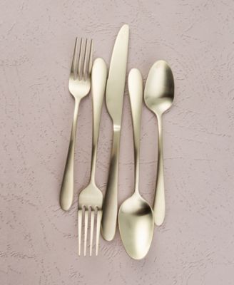 Poet Champagne Satin 20 Piece 18/10 Stainless Steel Flatware Set, Service for 4