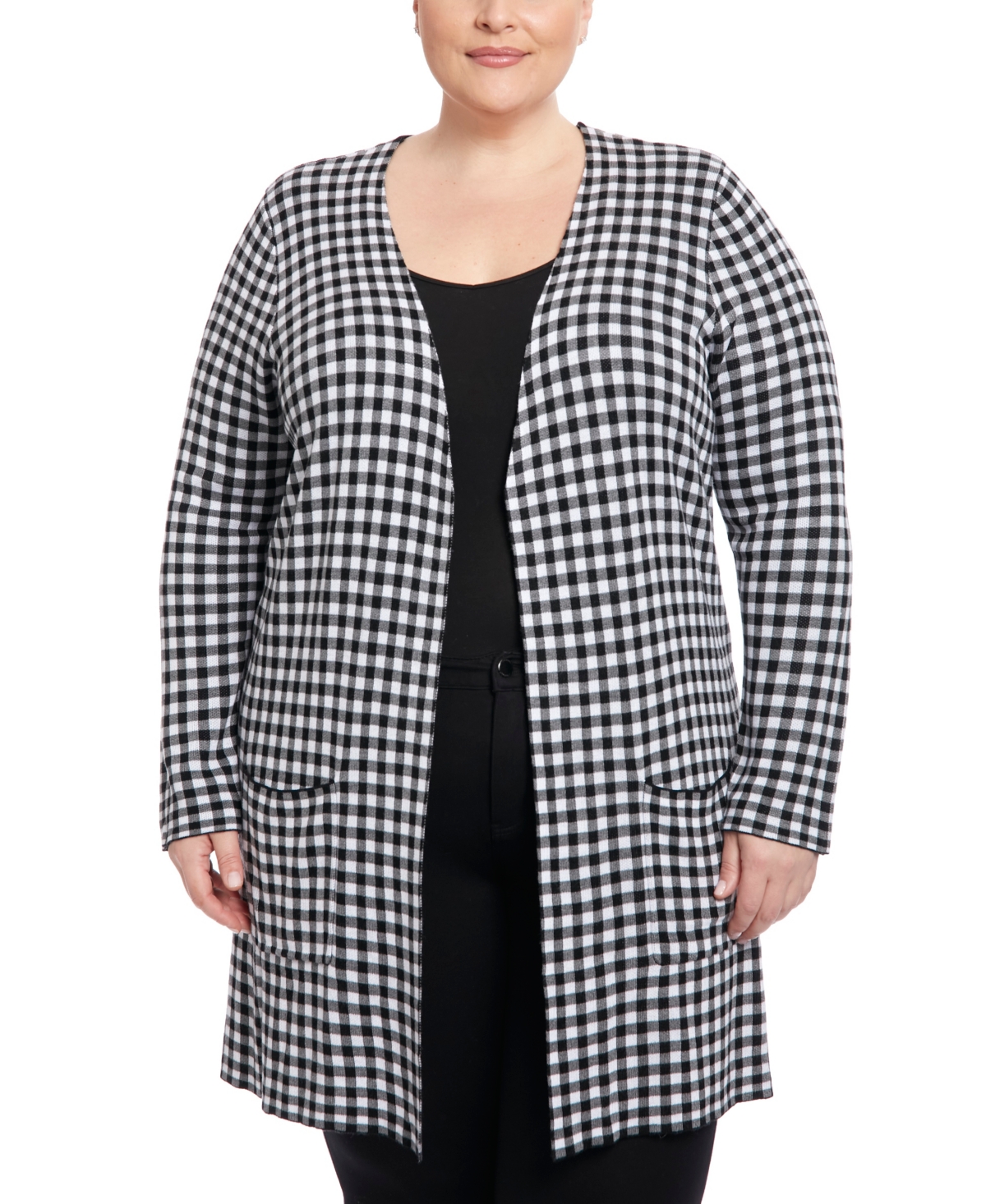 Joseph A Plus Size Open-Front Duster Cardigan Sweater