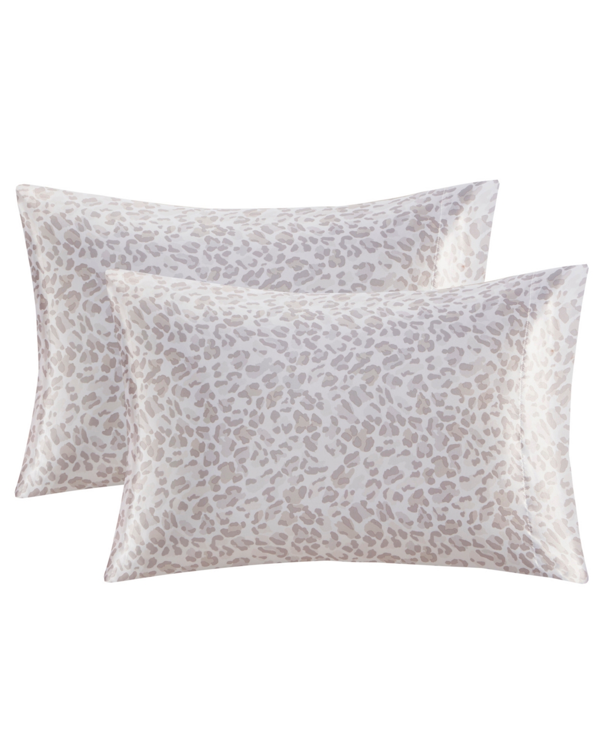 Madison Park Essentials Printed Satin Pillowcase Pair, King In Taupe Leopard