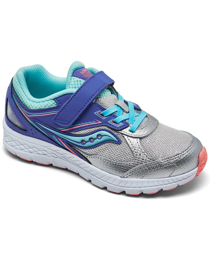 Saucony Little Girls Cohesion 14 Adjustable Strap Wide Running Sneakers ...