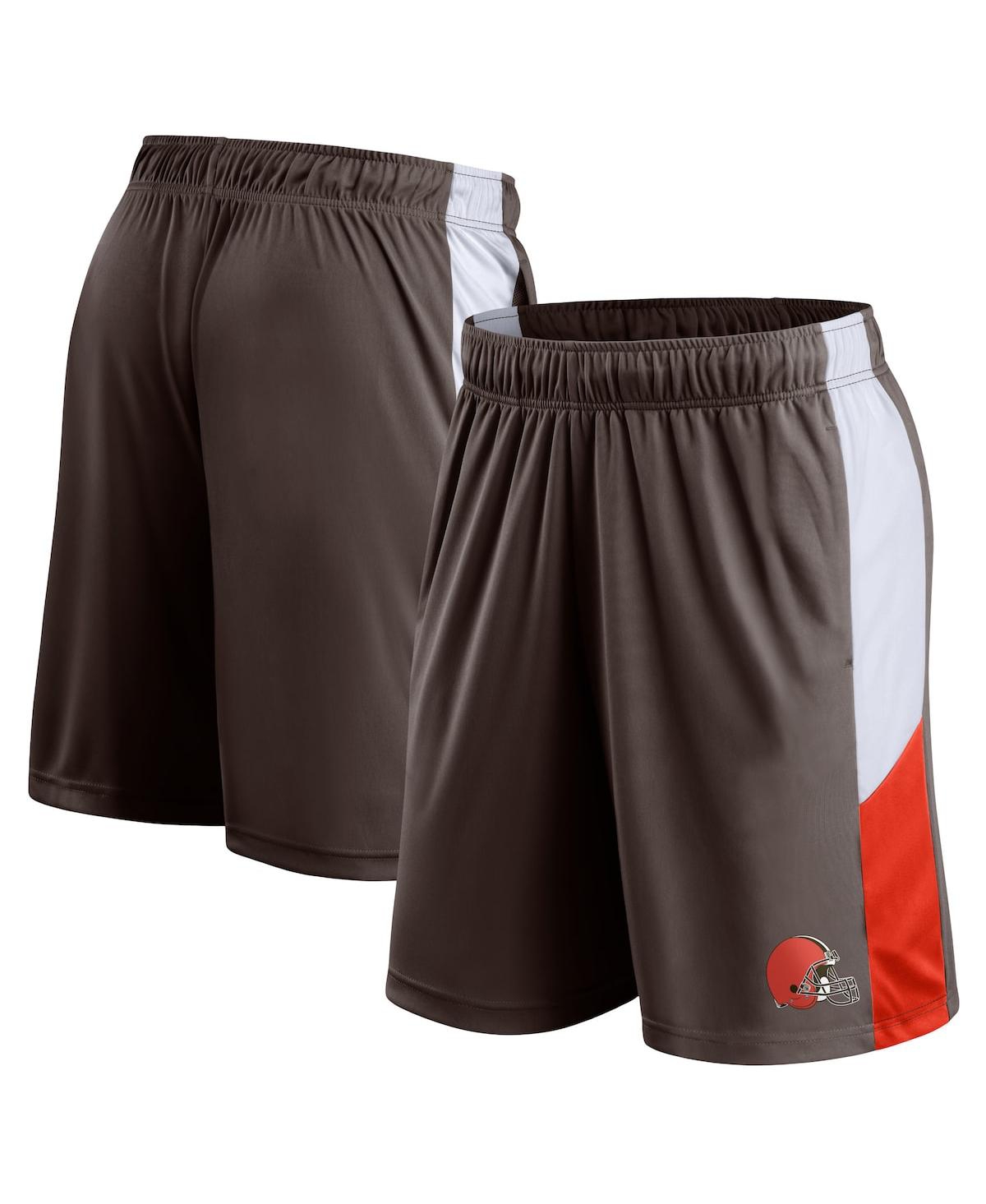 Shop Fanatics Men's  Brown Cleveland Browns Prep Colorblock Shorts