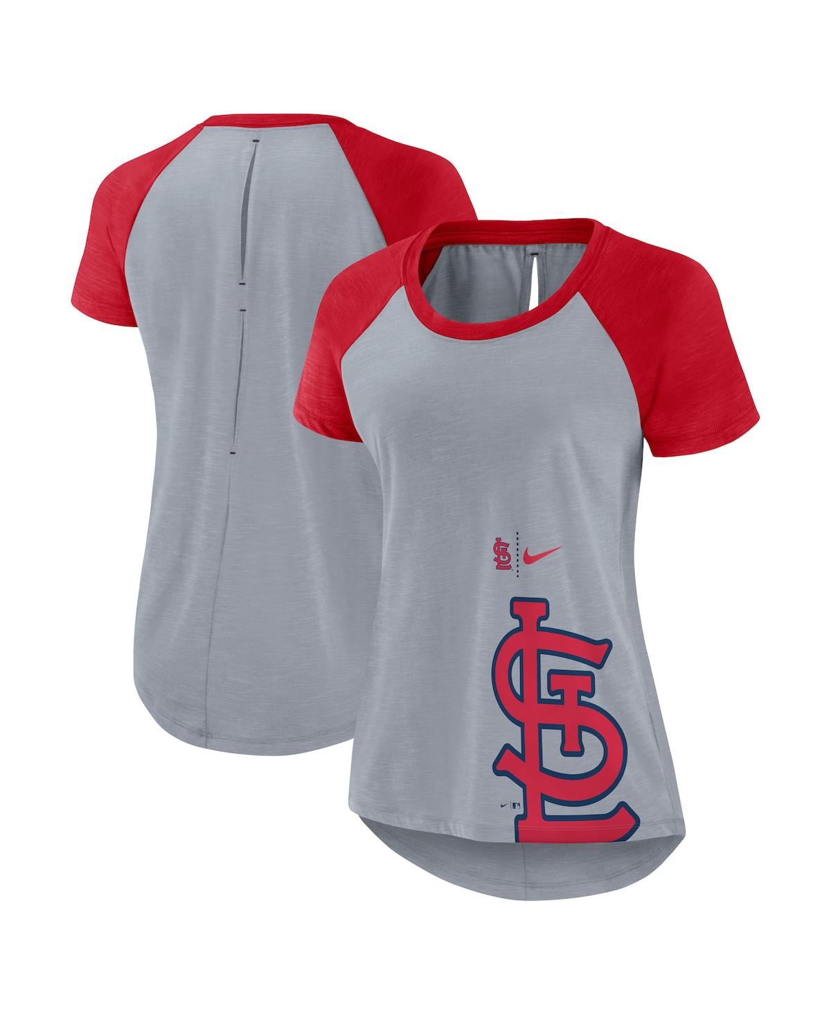 Women's Nike White/Heather Black Arizona Cardinals Back Cutout Raglan T- Shirt