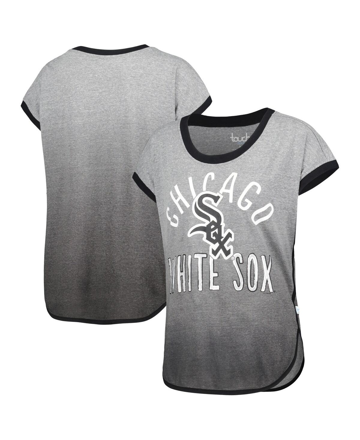 Touché Women's Touch Gray, Black Chicago White Sox Home Run Tri-blend Sleeveless T-shirt In Gray,black