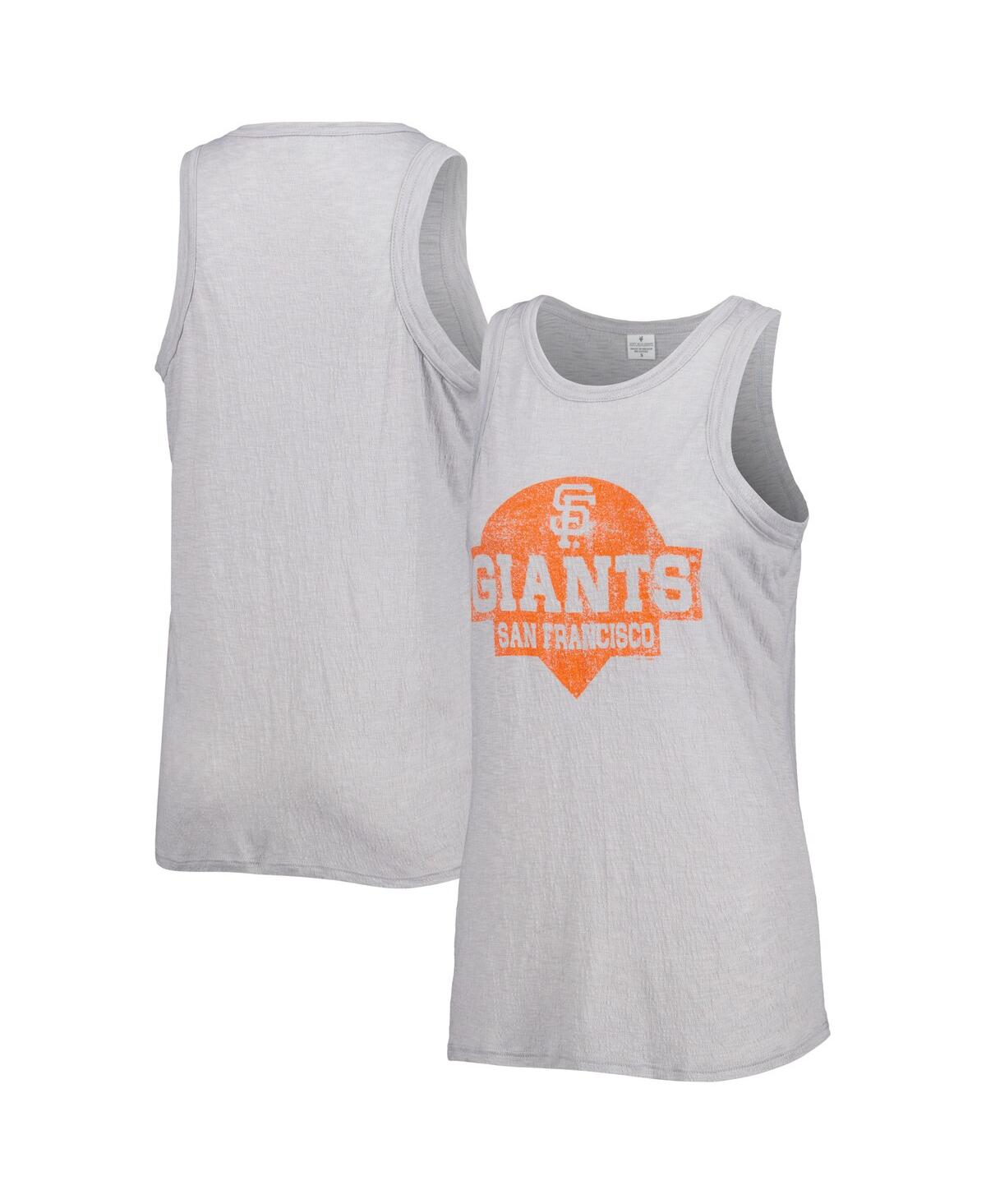 Shop Soft As A Grape Women's  Gray San Francisco Giants Tri-blend Tank Top