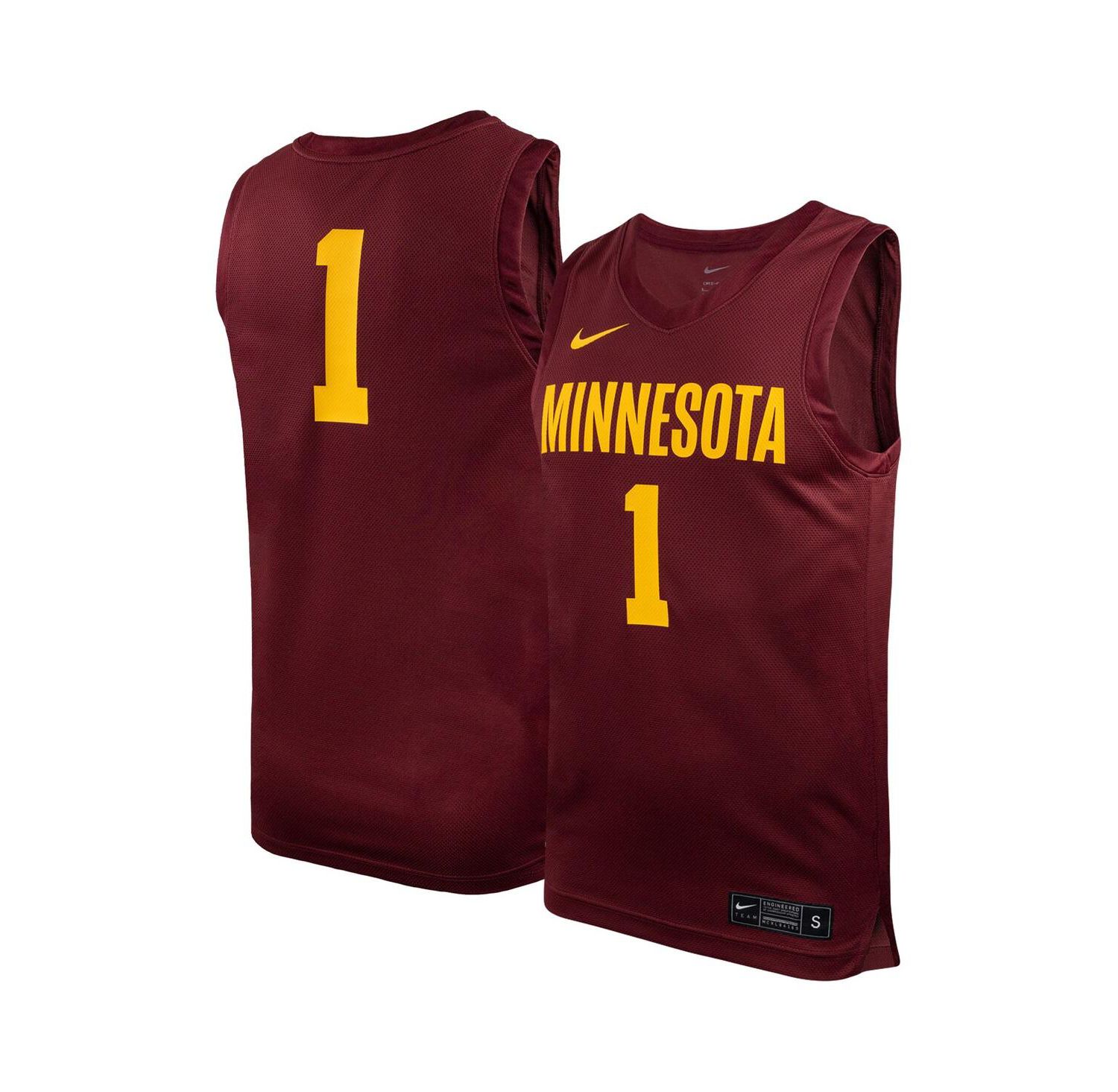 Men's #1 Maroon Minnesota Golden Gophers Team Replica Basketball Jersey
