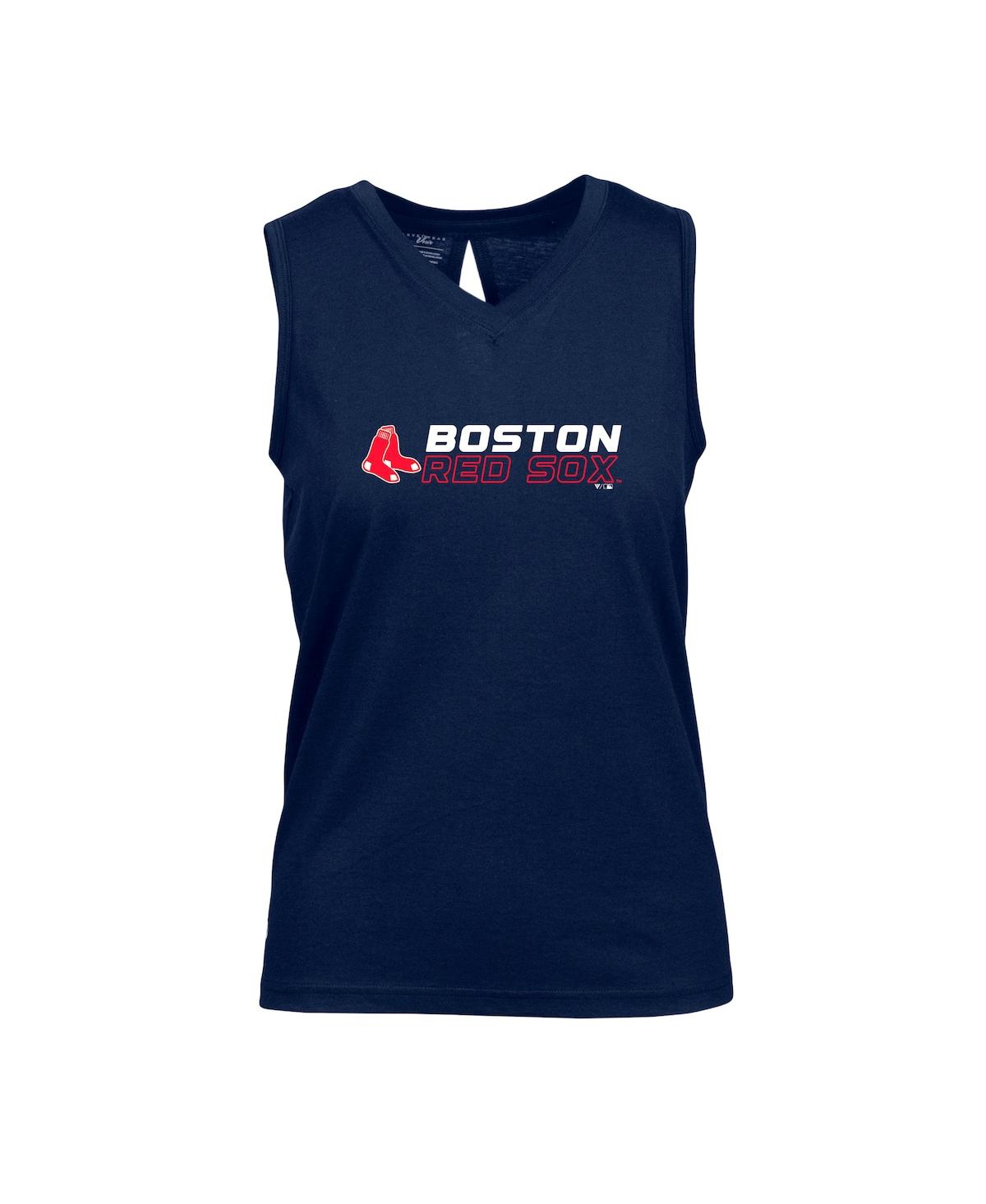 Levelwear Women's  Navy Boston Red Sox Paisley Chase V-neck Tank Top