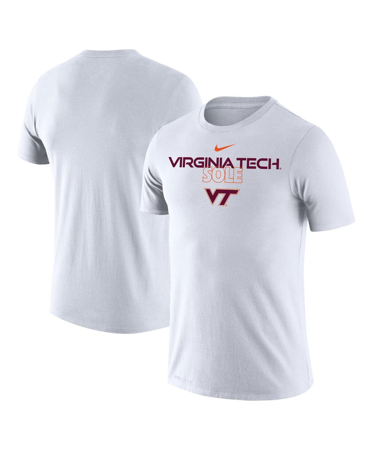 Shop Nike Men's  White Virginia Tech Hokies On Court Bench T-shirt